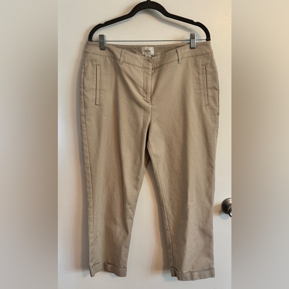 Chico So Slimming  Light Tan Crop Pants Size 2.5